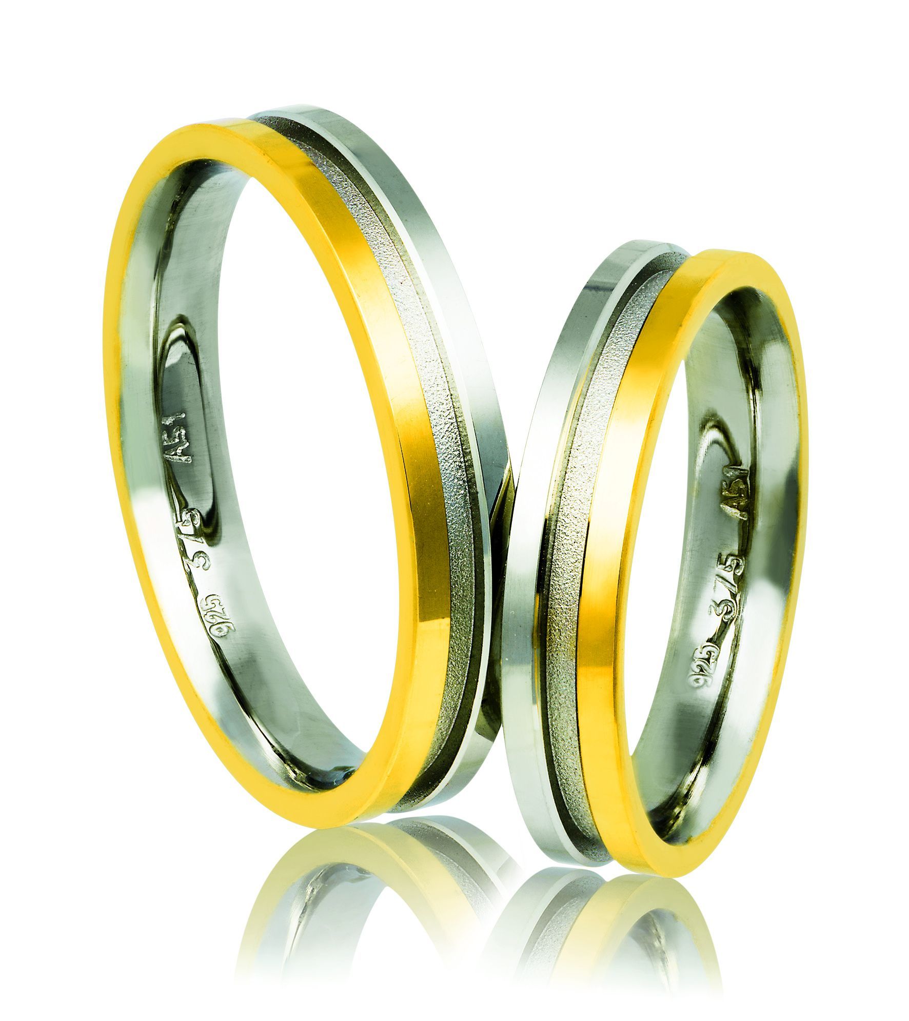 White gold & gold wedding rings(Code AB3).